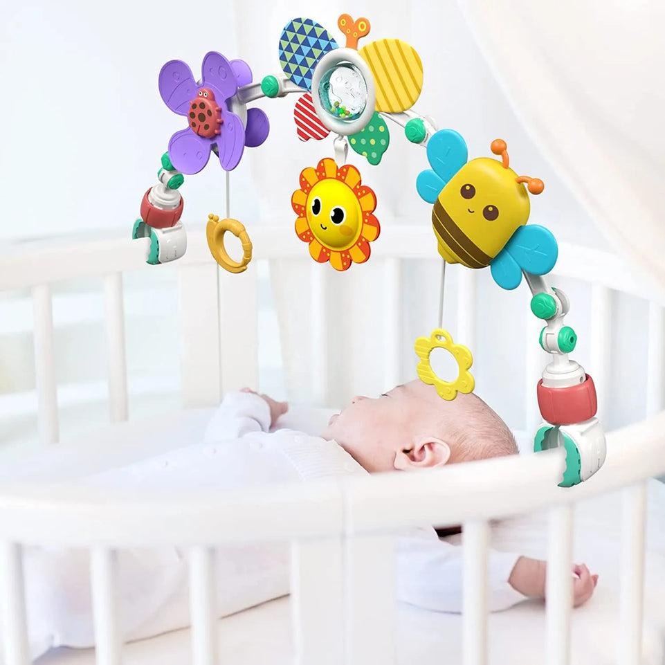 Hanging Bell Baby Crib Clip Unisex Stroller Arch Rainbow Toy Bed Clip Pendant Baby Rattle Toy Infant Gfit 0 12 Months