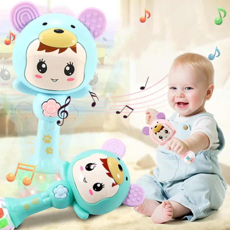 Light baby sound rattle changes with rhythm LED luminous hand rattle music sand hammer baby toy