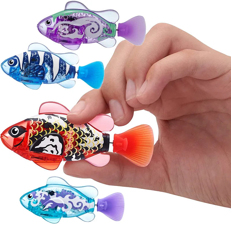 LED Glow Electric Fish Cat Toy Training Entertainment Swimming Robot Fish Kid Bath Fish Toy Pet Supplies Baby Bath
